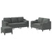 Set de canapele cu perne, 3 piese, gri închis, textil - WALTI WALTI