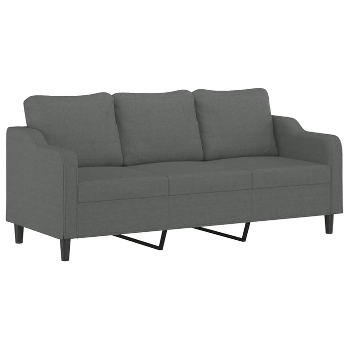 Set de canapele cu perne, 3 piese, gri închis, textil - WALTI WALTI
