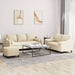 Set de canapele cu perne, 3 piese, crem, textil - WALTI WALTI
