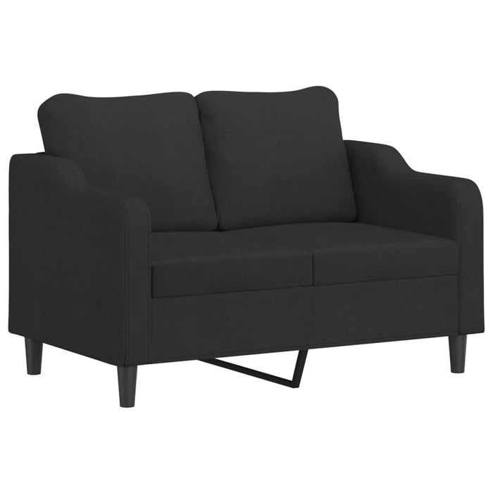 Set de canapele cu perne, 3 piese, negru, textil - WALTI WALTI