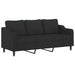 Set de canapele cu perne, 3 piese, negru, textil - WALTI WALTI