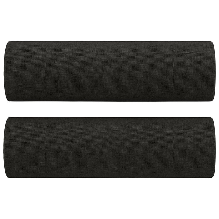 Set de canapele cu perne, 3 piese, negru, textil - WALTI WALTI