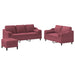 Set canapea cu perne, 3 piese, roșu vin, material textil - WALTI WALTI