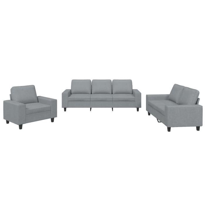 Set de canapele, 3 piese, gri deschis, textil - WALTI WALTI
