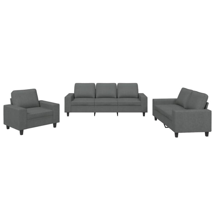 Set de canapele, 3 piese, gri închis, textil - WALTI WALTI