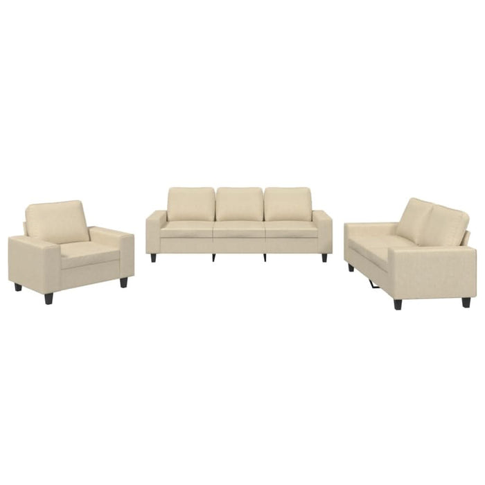 Set de canapele, 3 piese, crem, material - WALTI WALTI