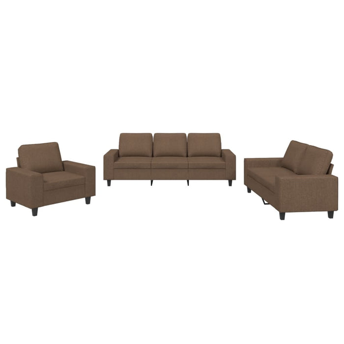Set de canapele, 3 piese, maro, textil - WALTI WALTI