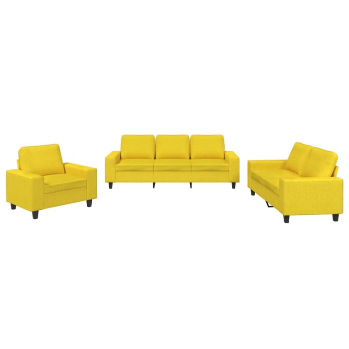 Set de canapele, 3 piese, galben deschis, textil - WALTI WALTI