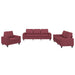 Set de canapea, 3 piese, roșu vin, material textil - WALTI WALTI