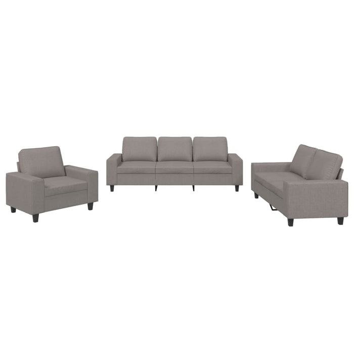 Set de canapele, 3 piese, gri taupe, textil WALTI