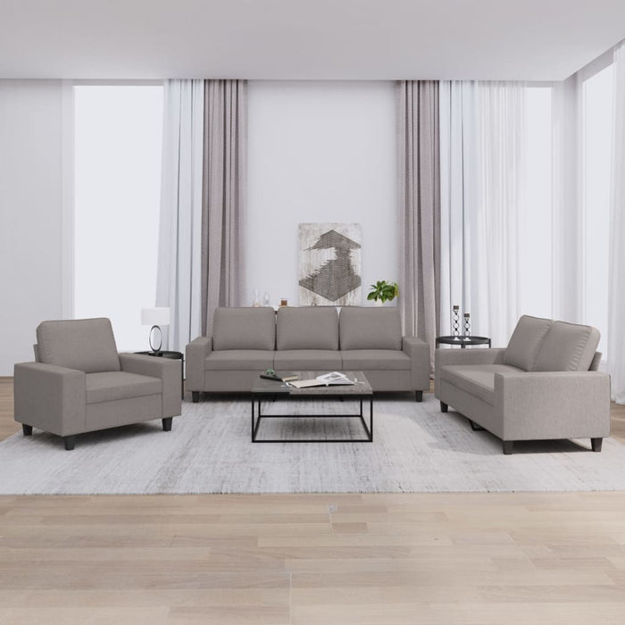 Set de canapele, 3 piese, gri taupe, textil WALTI