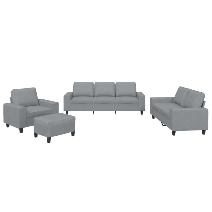Set de canapele, 4 piese, gri deschis, material textil - WALTI WALTI