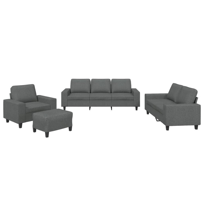 Set de canapele, 4 piese, gri închis, material textil - WALTI WALTI