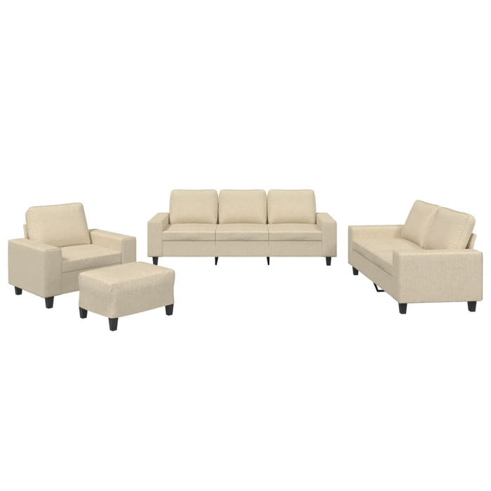 Set de canapele, 4 piese, crem, microfibră - WALTI WALTI