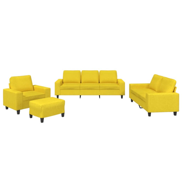 Set de canapele, 4 piese, galben deschis, textil - WALTI WALTI