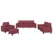 Set de canapea, 4 piese, roșu vin, material textil - WALTI WALTI