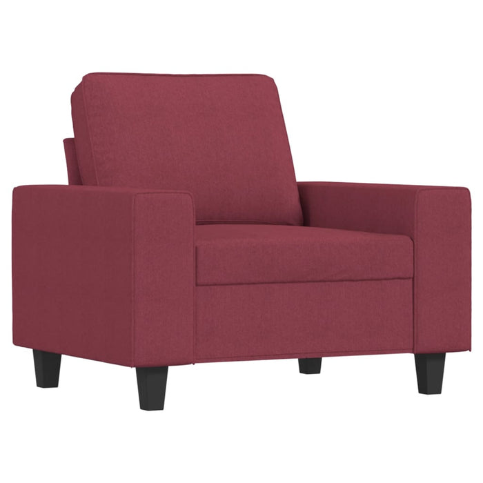 Set de canapea, 4 piese, roșu vin, material textil - WALTI WALTI