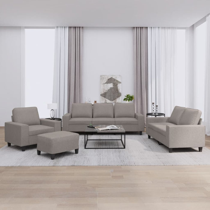 Set de canapele, 4 piese, gri taupe, textil - WALTI WALTI