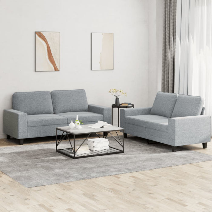 Set de canapele, 2 piese, gri deschis, material textil - WALTI WALTI
