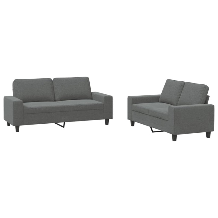 Set de canapele, 2 piese, gri închis, material textil - WALTI WALTI