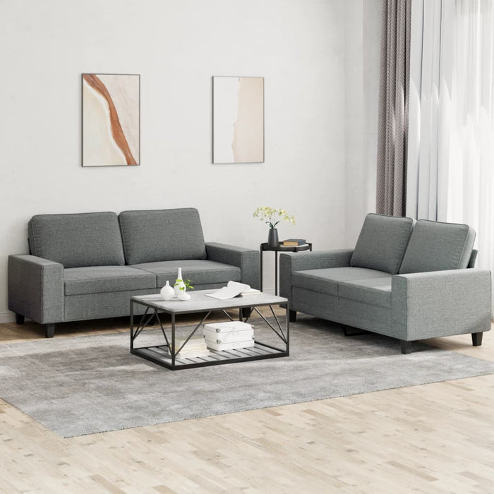 Set de canapele, 2 piese, gri închis, material textil - WALTI WALTI