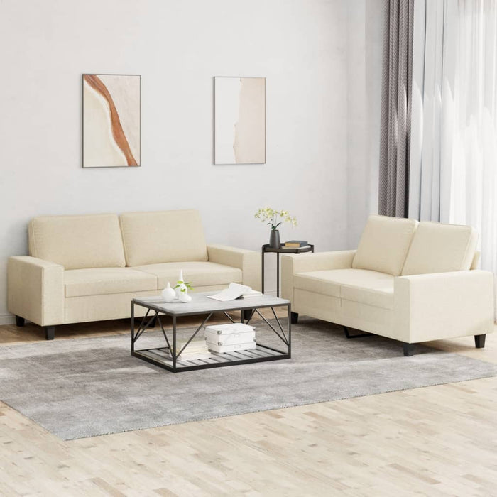Set de canapele, 2 piese, crem, material textil - WALTI WALTI
