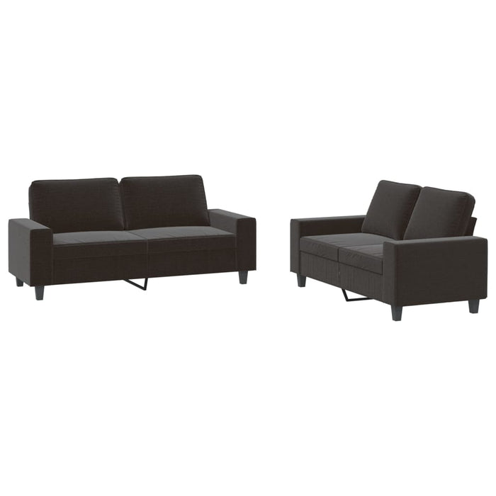 Set de canapele, 2 piese, negru, material textil WALTI