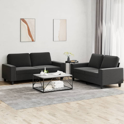 Set de canapele, 2 piese, negru, material textil - WALTI WALTI