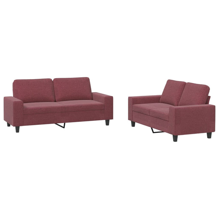 Set de canapea, 2 piese, roșu vin, material textil - WALTI WALTI