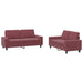 Set de canapea, 2 piese, roșu vin, material textil - WALTI WALTI