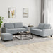 Set de canapele, 3 piese, gri deschis, textil - WALTI WALTI