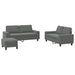 Set de canapele, 3 piese, gri închis, textil - WALTI WALTI