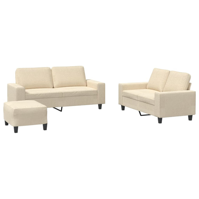 Set de canapele, 3 piese, crem, material - WALTI WALTI