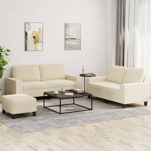 Set de canapele, 3 piese, crem, material - WALTI WALTI