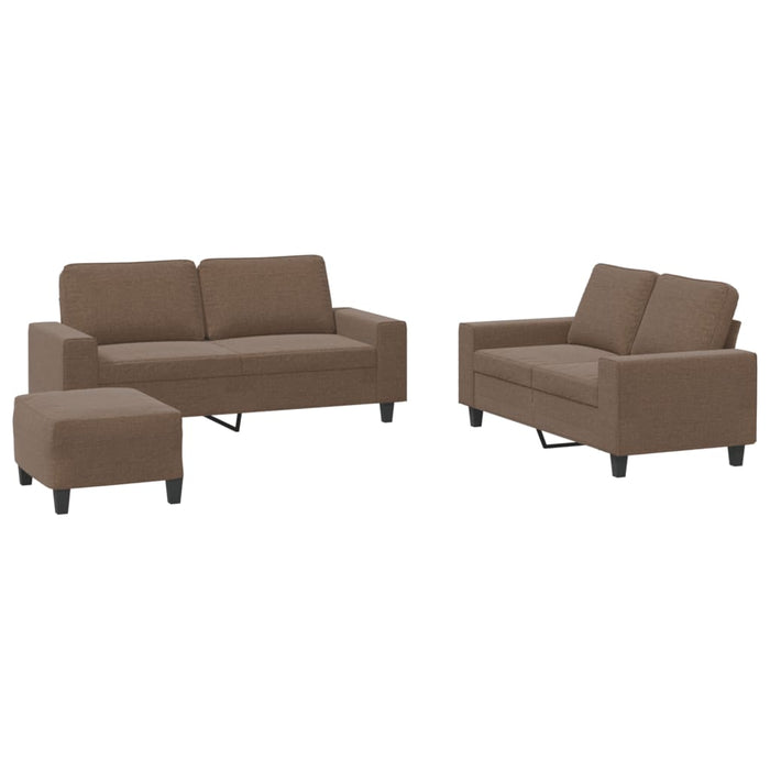 Set de canapele, 3 piese, maro, textil - WALTI WALTI