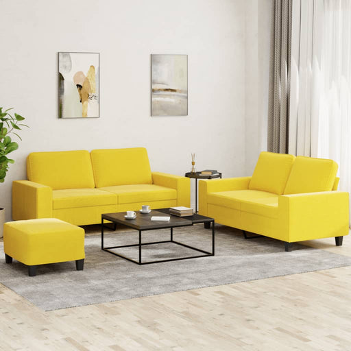 Set de canapele, 3 piese, galben deschis, textil - WALTI WALTI