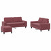 Set de canapea, 3 piese, roșu vin, material textil - WALTI WALTI