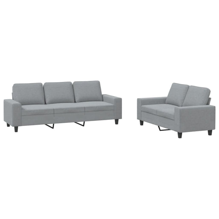 Set de canapele, 2 piese, gri deschis, material textil - WALTI WALTI