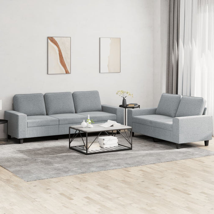 Set de canapele, 2 piese, gri deschis, material textil - WALTI WALTI