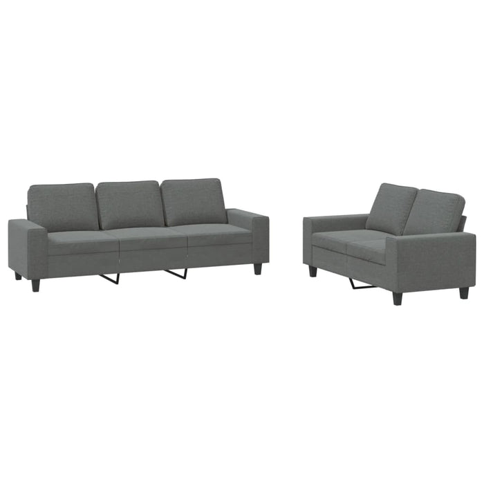 Set de canapele, 2 piese, gri închis, material textil WALTI