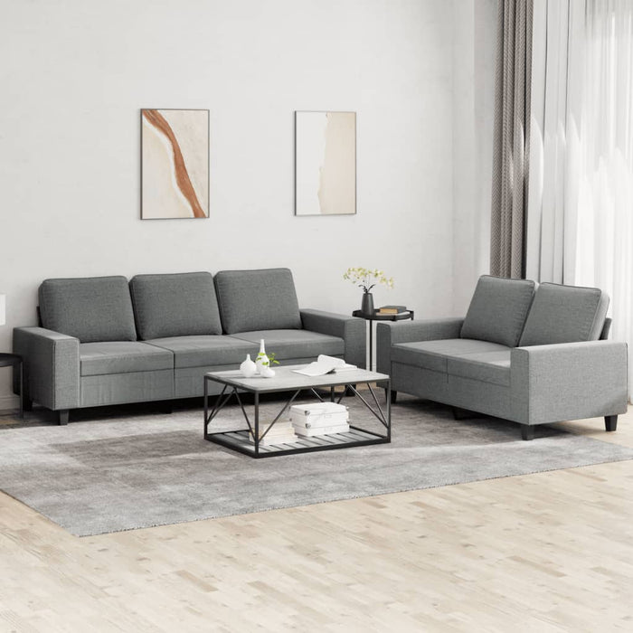 Set de canapele, 2 piese, gri închis, material textil WALTI
