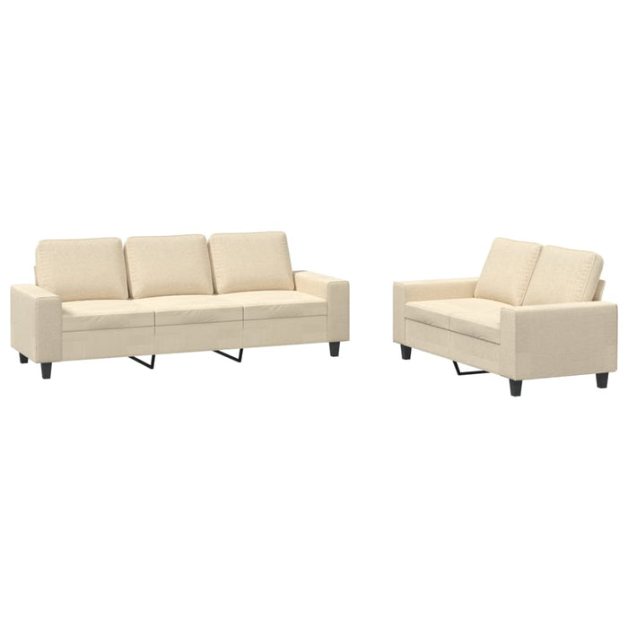 Set de canapele, 2 piese, crem, material textil - WALTI WALTI