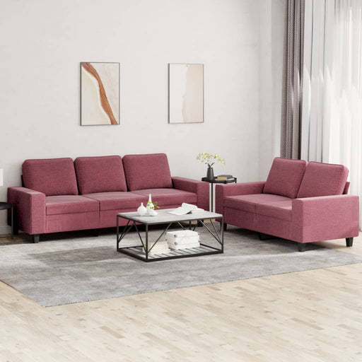 Set de canapea, 2 piese, roșu vin, material textil - WALTI WALTI