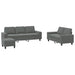 Set de canapele, 3 piese, gri închis, textil - WALTI WALTI