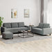 Set de canapele, 3 piese, gri închis, textil - WALTI WALTI