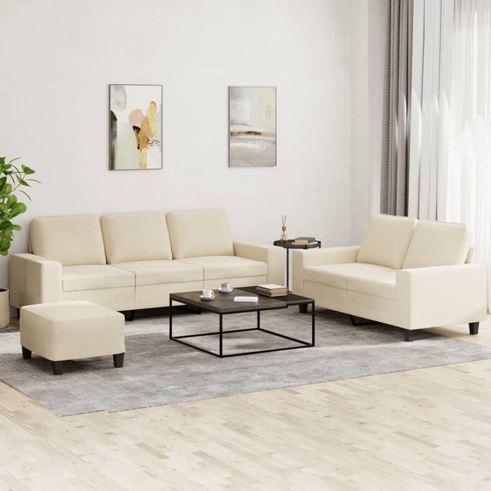Set de canapele, 3 piese, crem, material - WALTI WALTI