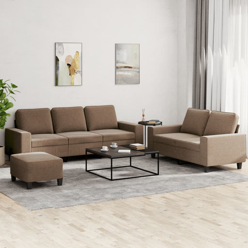 Set de canapele, 3 piese, maro, textil - WALTI WALTI