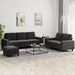 Set de canapele, 3 piese, negru, textil - WALTI WALTI