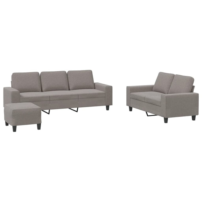 Set de canapele, 3 piese, gri taupe, textil - WALTI WALTI