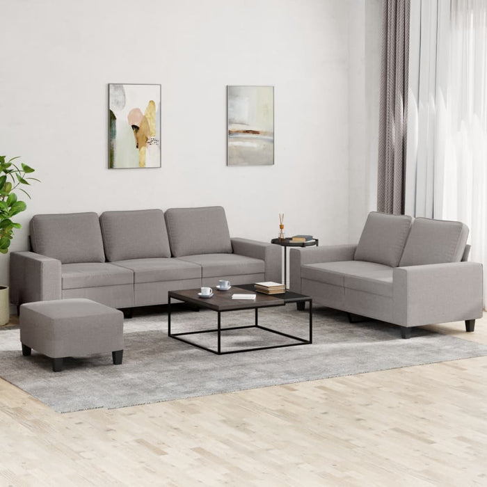 Set de canapele, 3 piese, gri taupe, textil - WALTI WALTI